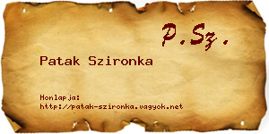 Patak Szironka névjegykártya